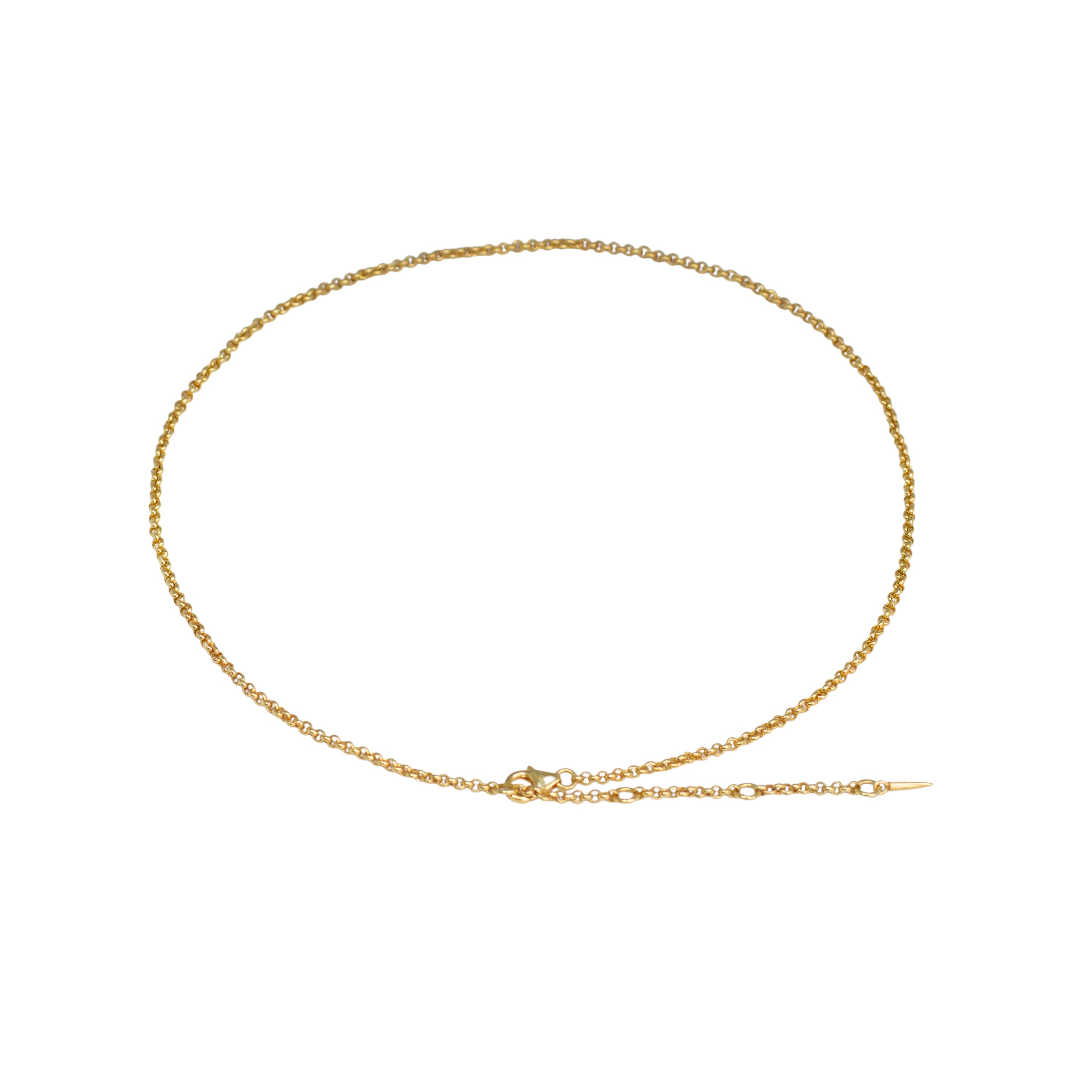 sterling silver adjustable rolo chain with lobster clasp // Gold