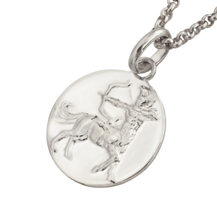 sagittarius man pendant necklace // Silver