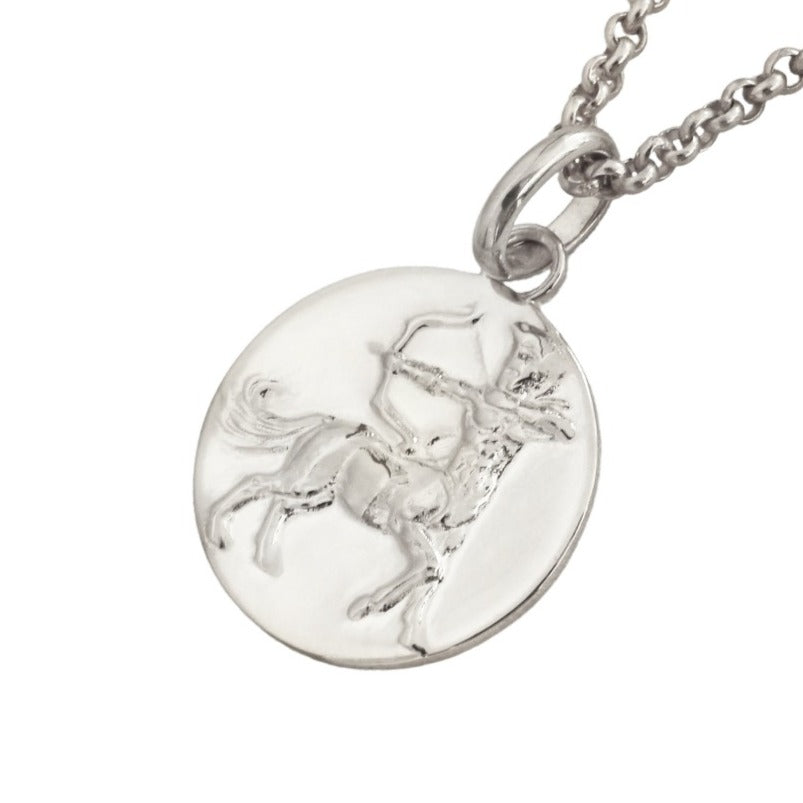 sagittarius man pendant necklace // Silver