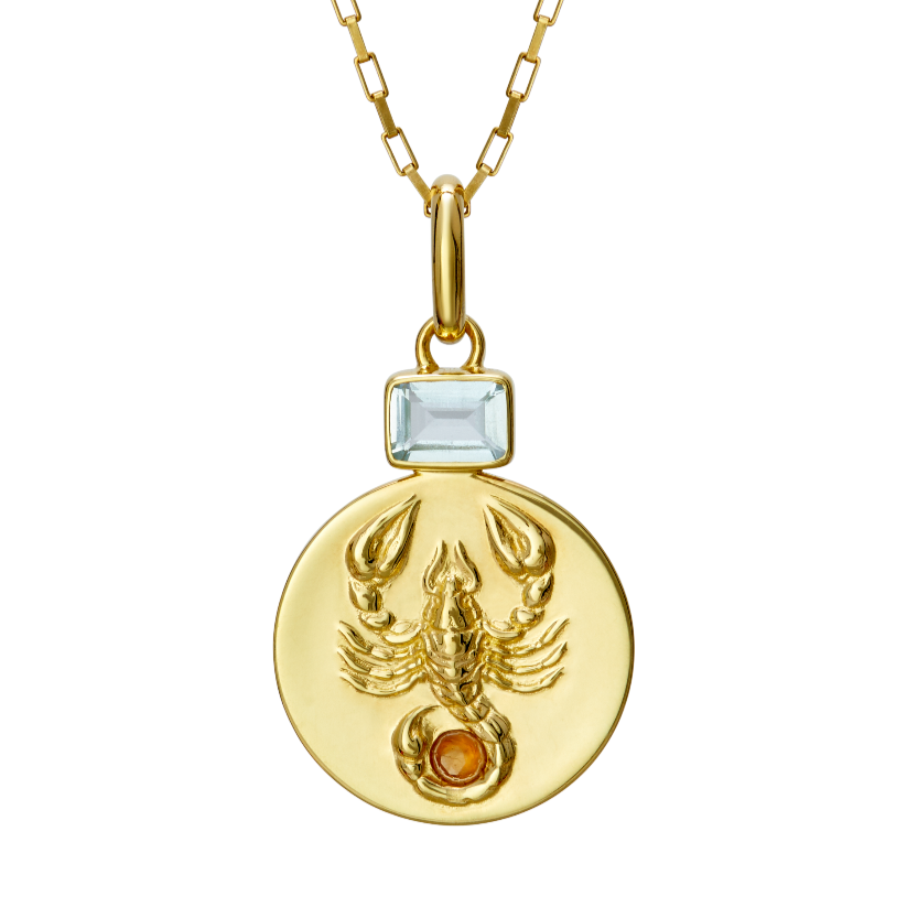 Gold Scorpio Necklace With Birthstones – ioolajewelry