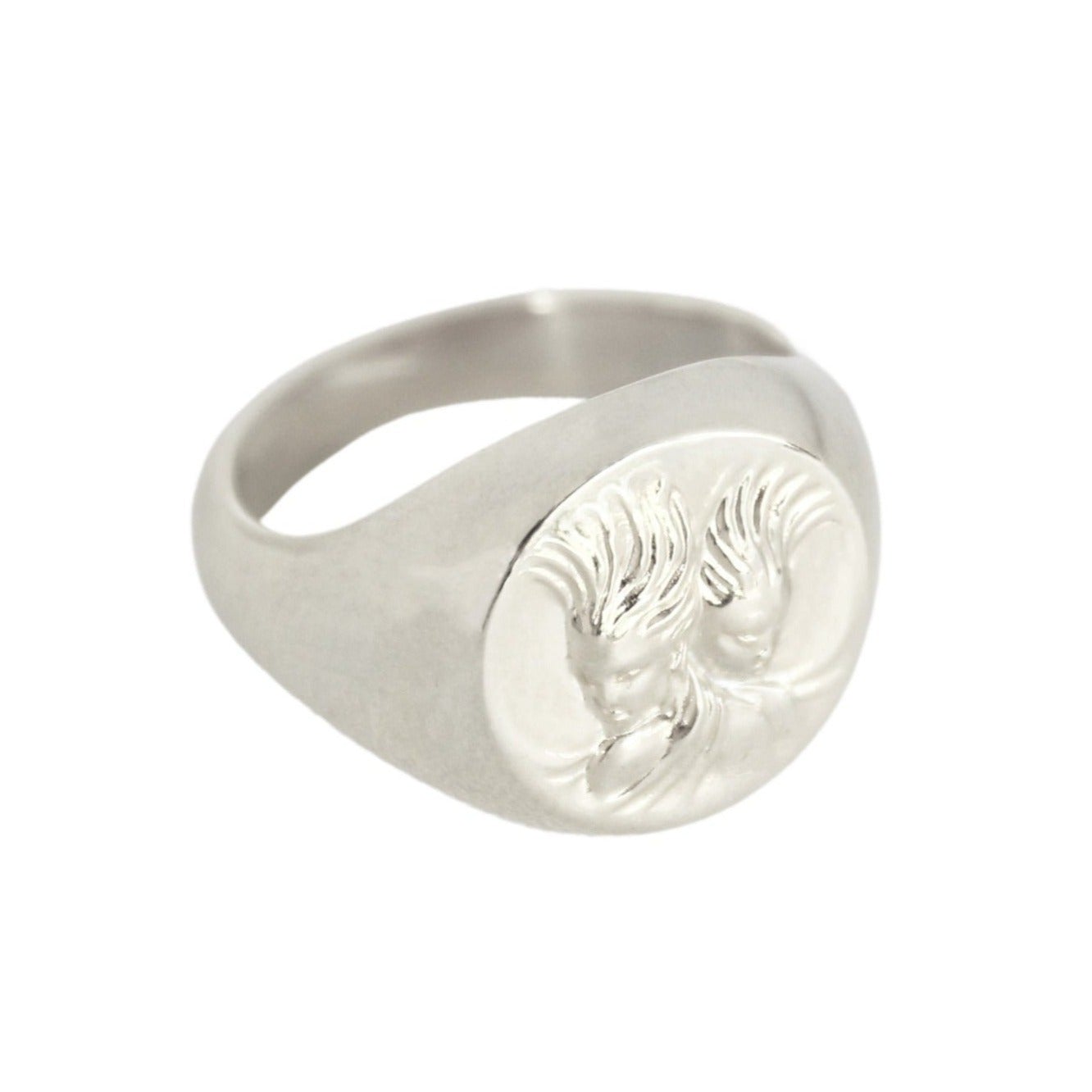 gemini signet ring silver // Silver