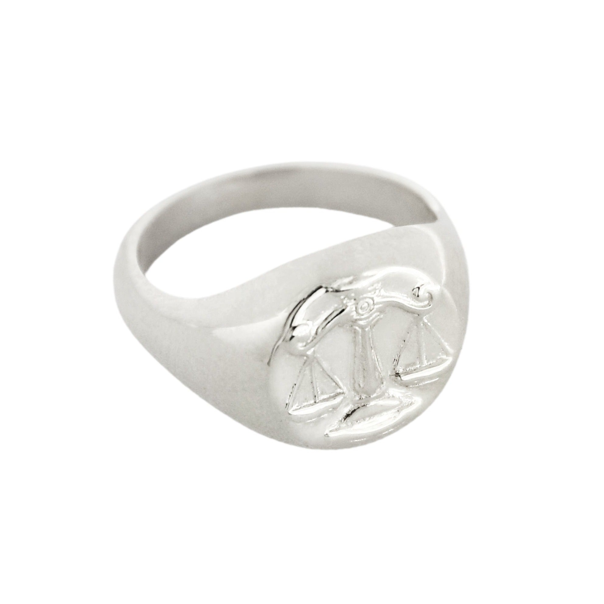 Silver Libra signet ring // Silver