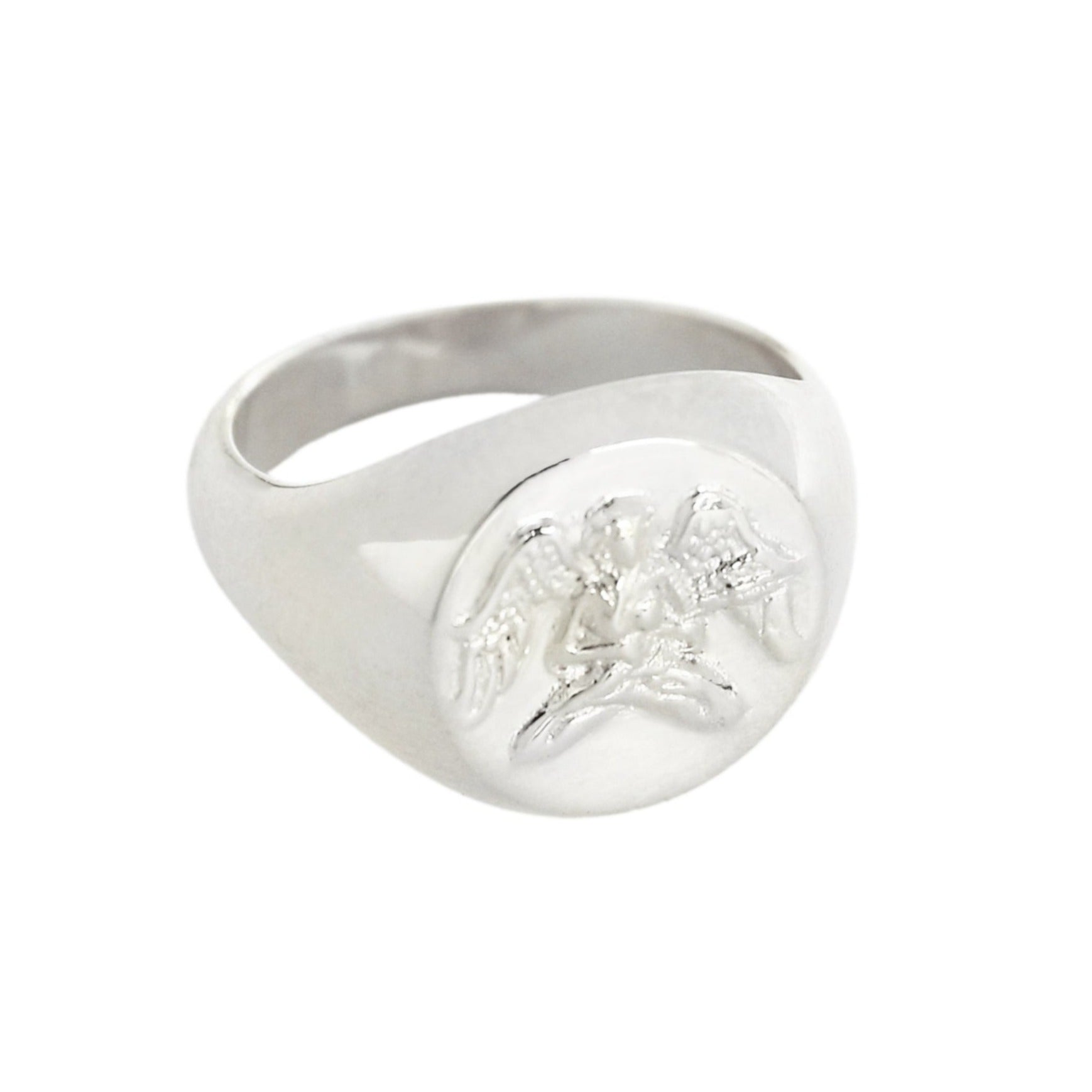 Silver virgo signet ring // Silver
