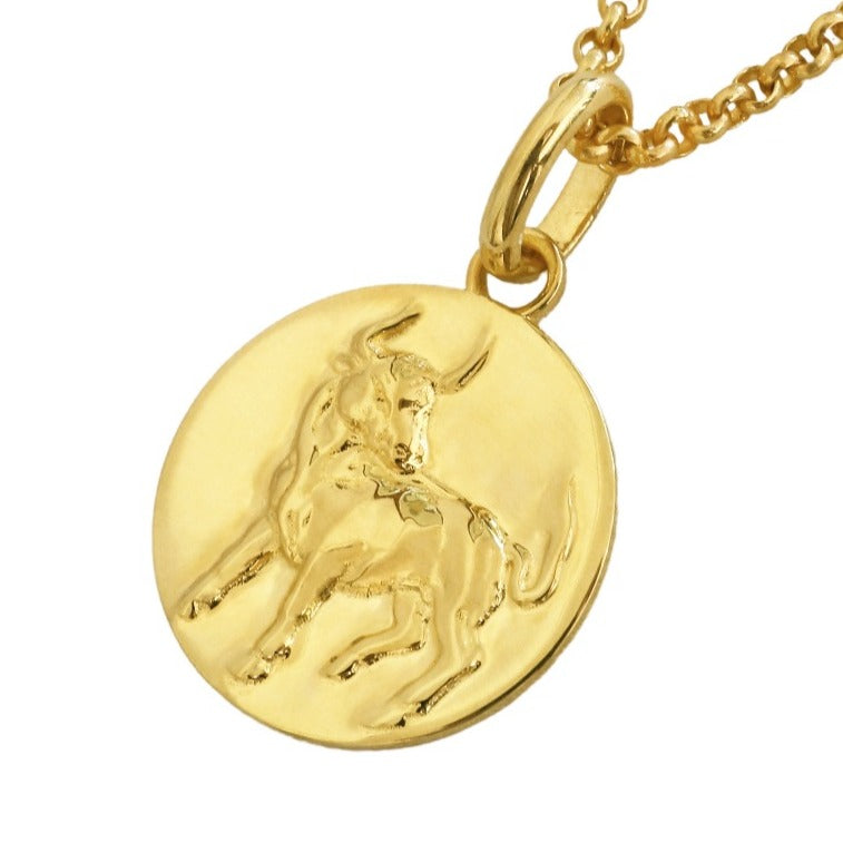 taurus coin pendant // Gold