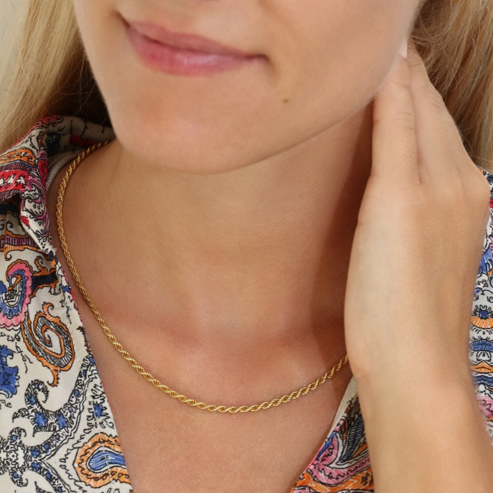 Twist rope chain in Gold Vermeil