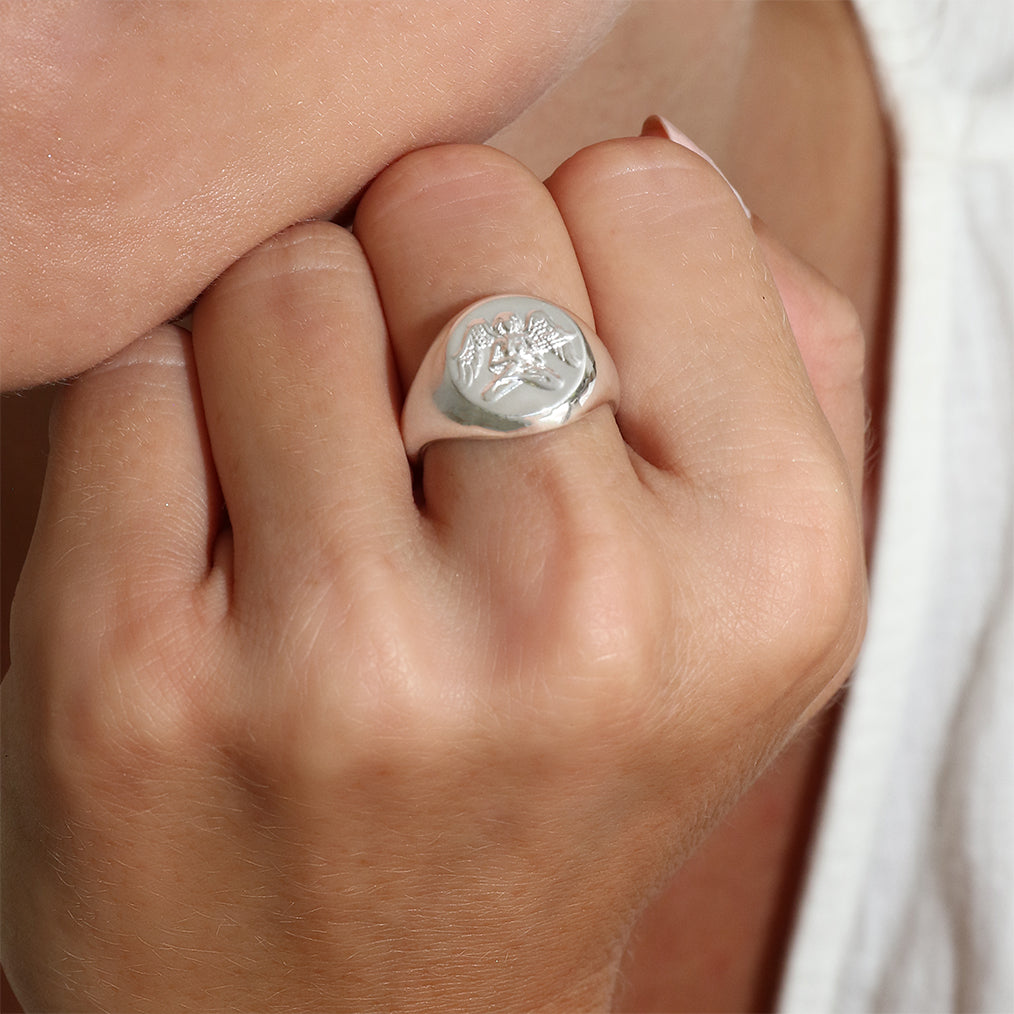 Virgo Silver signet ring // Silver